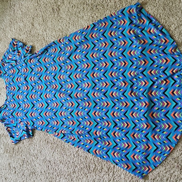LuLaRoe Colorful Chevron Dress, Size XL - Picture 5 of 5